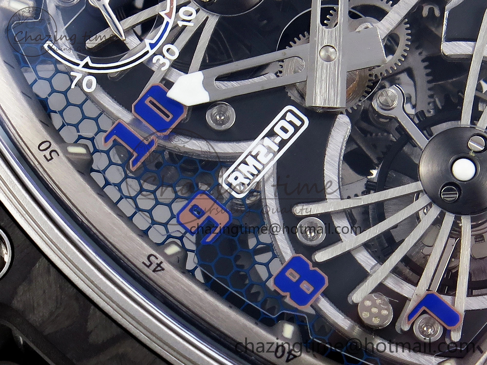 FlexibleFit RM21-01 Tourbillon NTPT RMF Best Edition Skeleton Dial on Black Rubber Strap 9319