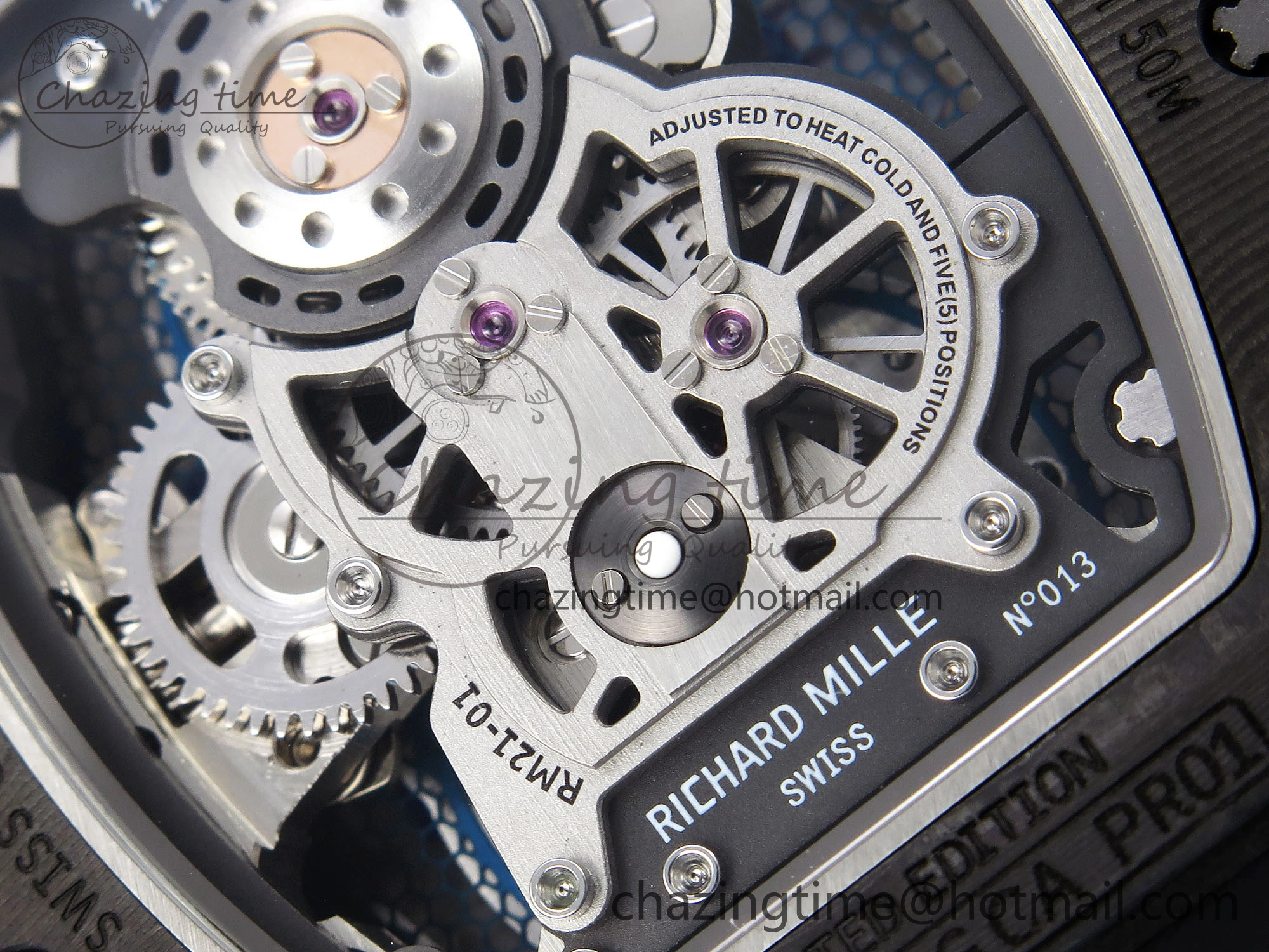 FlexibleFit RM21-01 Tourbillon NTPT RMF Best Edition Skeleton Dial on Black Rubber Strap 9319