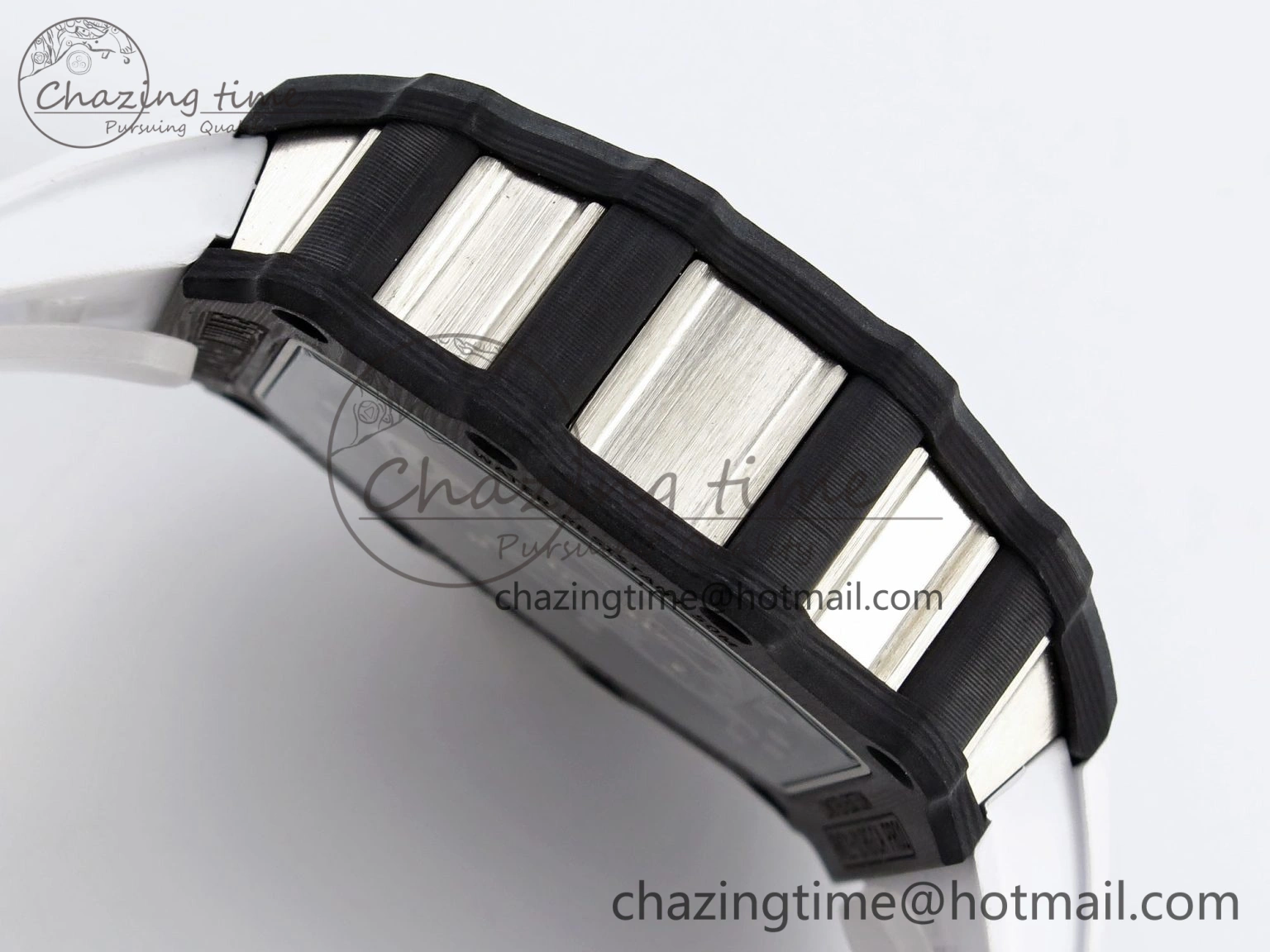RM21-01 Tourbillon NTPT RMF Best Edition Skeleton Dial on White Rubber Strap Tailored 9322