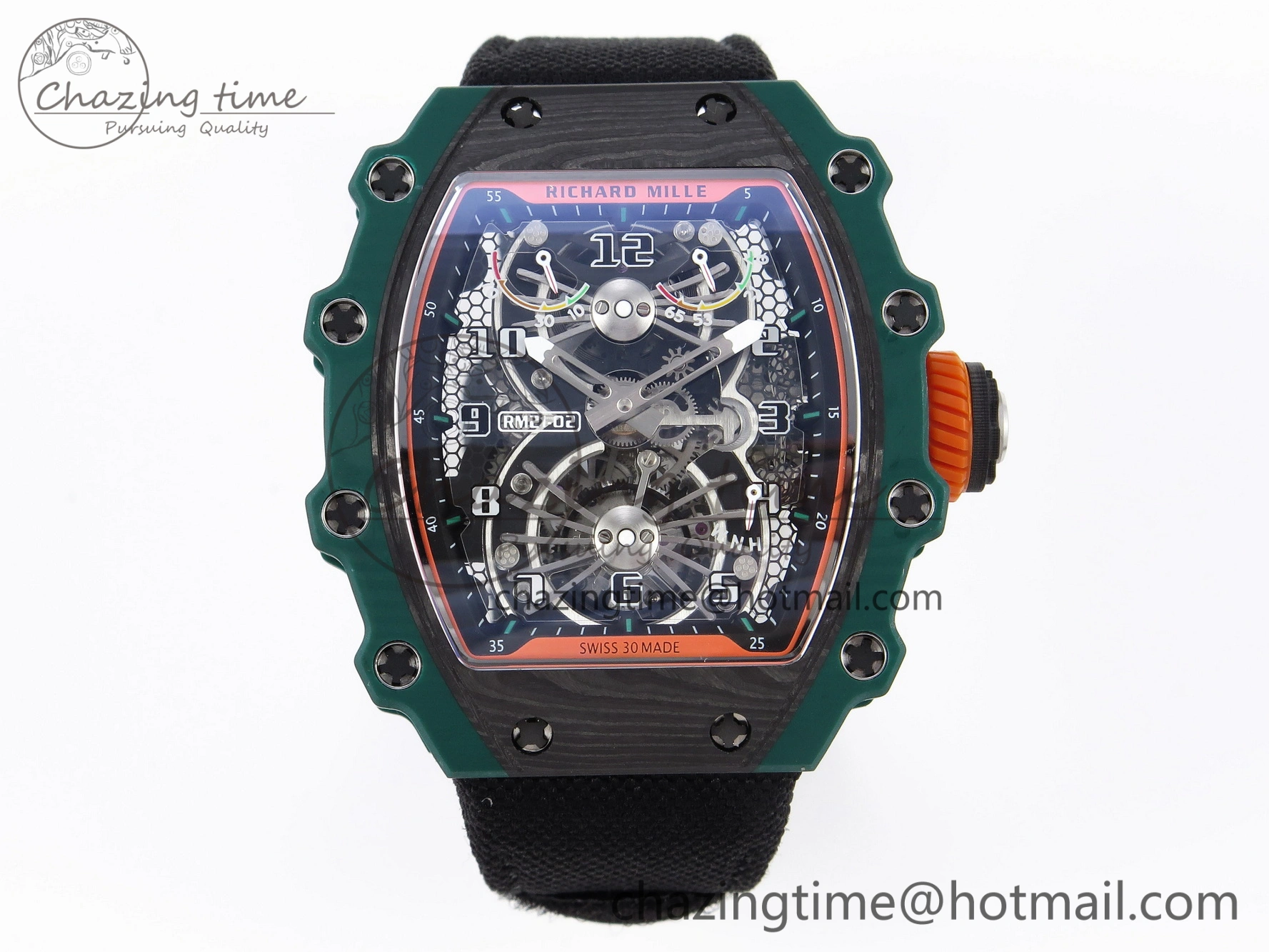 RM21-02 Tourbillon NTPT RMF Best Edition Skeleton Dial on Black Nylon Strap ZipUp 9335