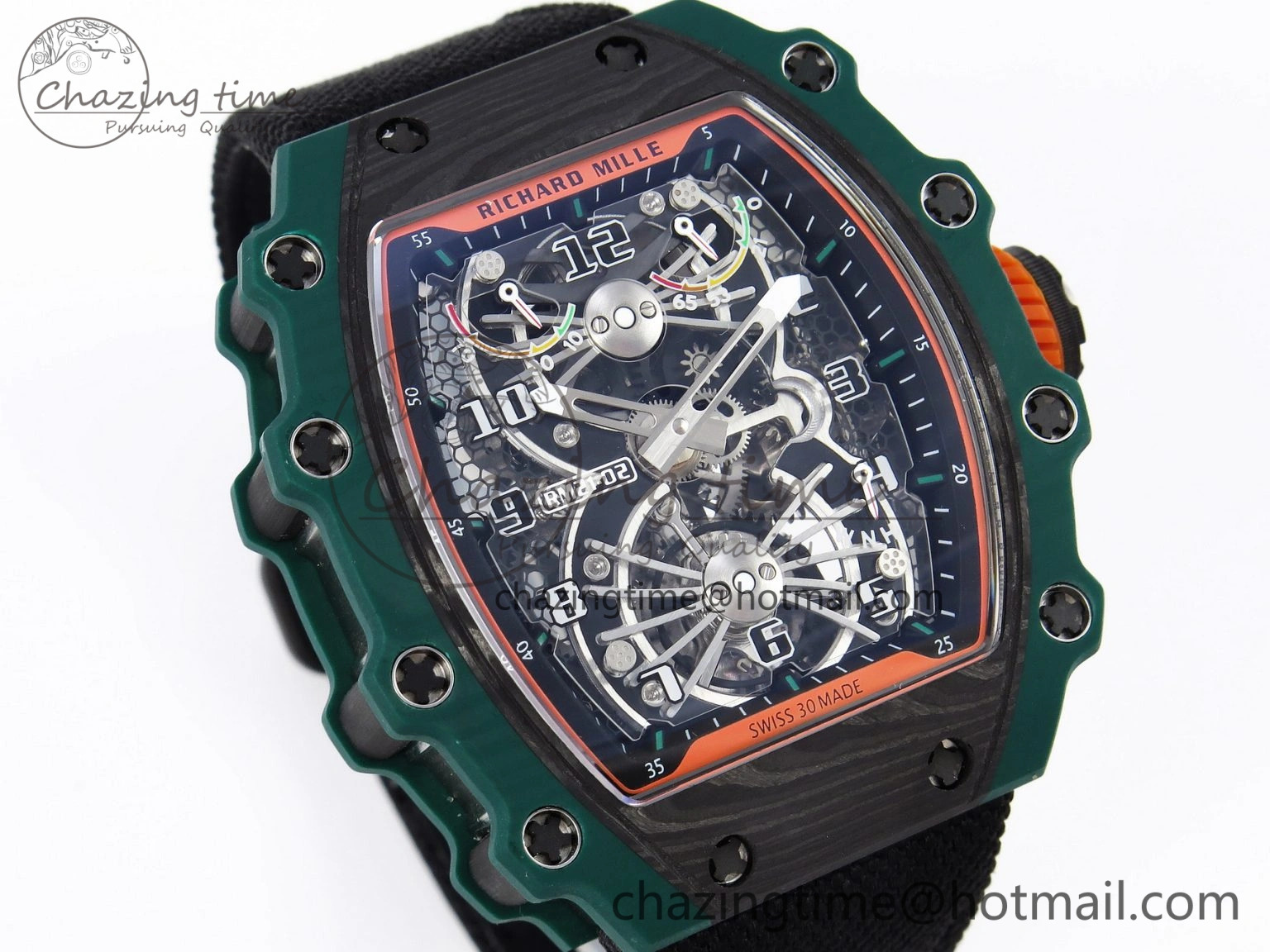 RM21-02 Tourbillon NTPT RMF Best Edition Skeleton Dial on Black Nylon Strap ZipUp 9335
