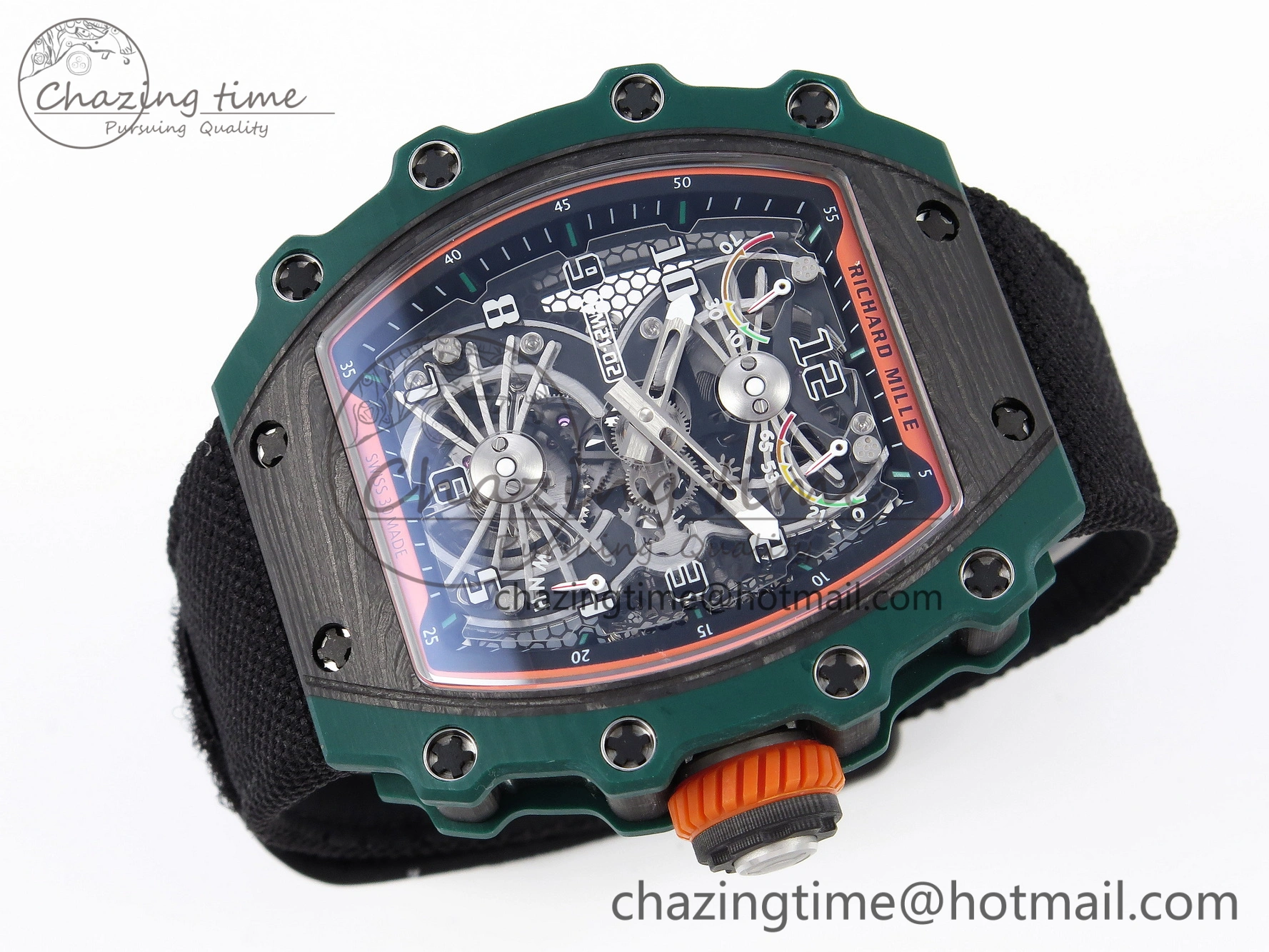RM21-02 Tourbillon NTPT RMF Best Edition Skeleton Dial on Black Nylon Strap ZipUp 9335