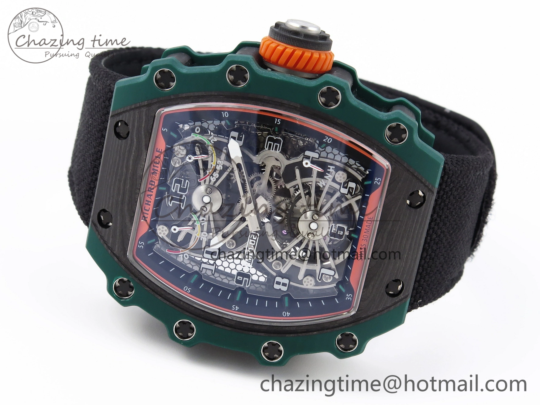 RM21-02 Tourbillon NTPT RMF Best Edition Skeleton Dial on Black Nylon Strap ZipUp 9335