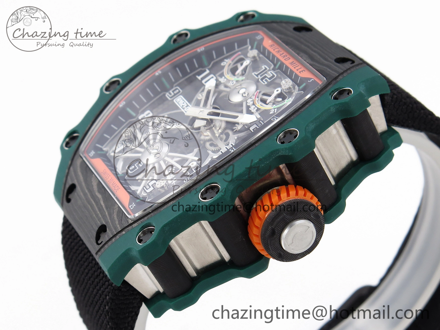 RM21-02 Tourbillon NTPT RMF Best Edition Skeleton Dial on Black Nylon Strap ZipUp 9335