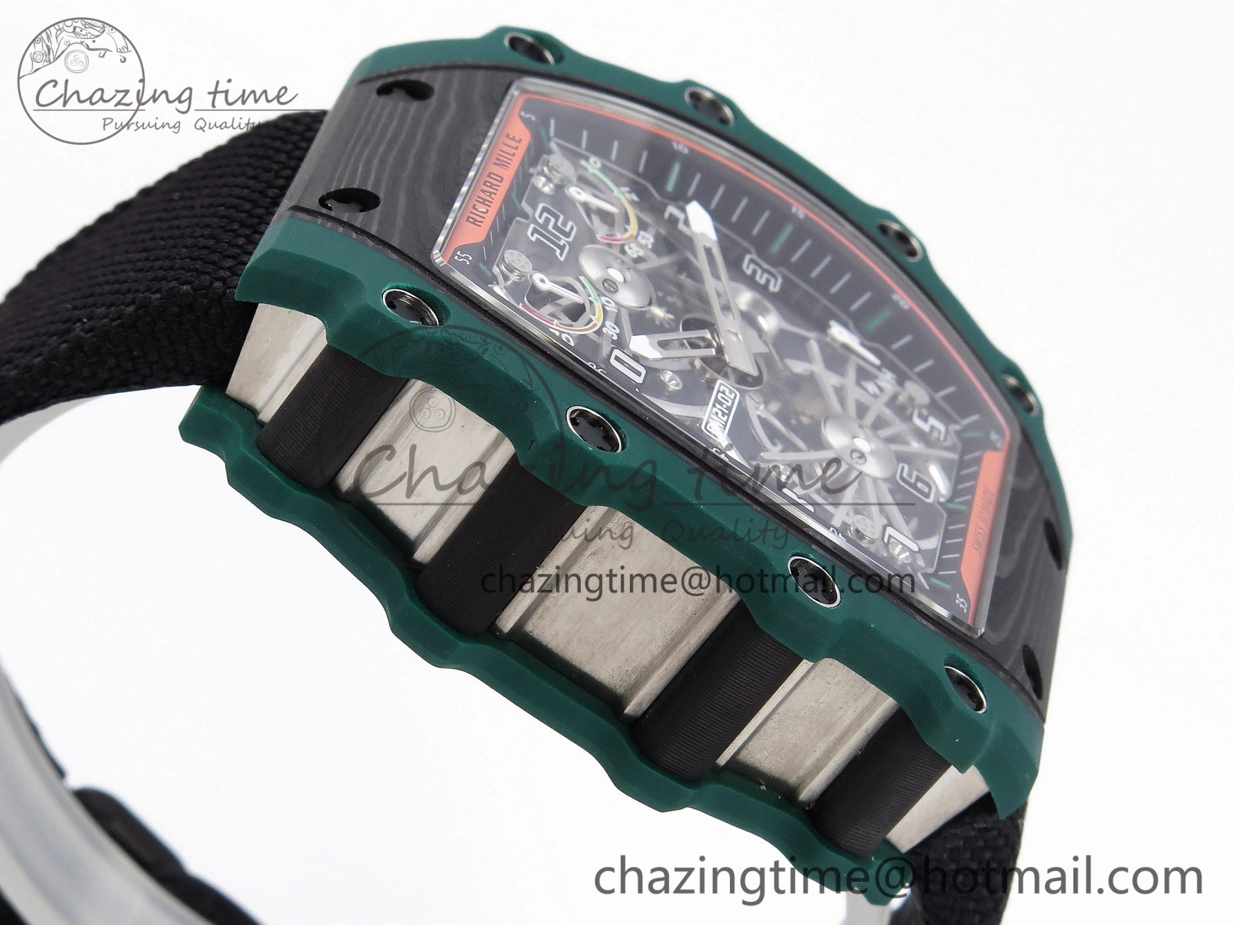 RM21-02 Tourbillon NTPT RMF Best Edition Skeleton Dial on Black Nylon Strap ZipUp 9335