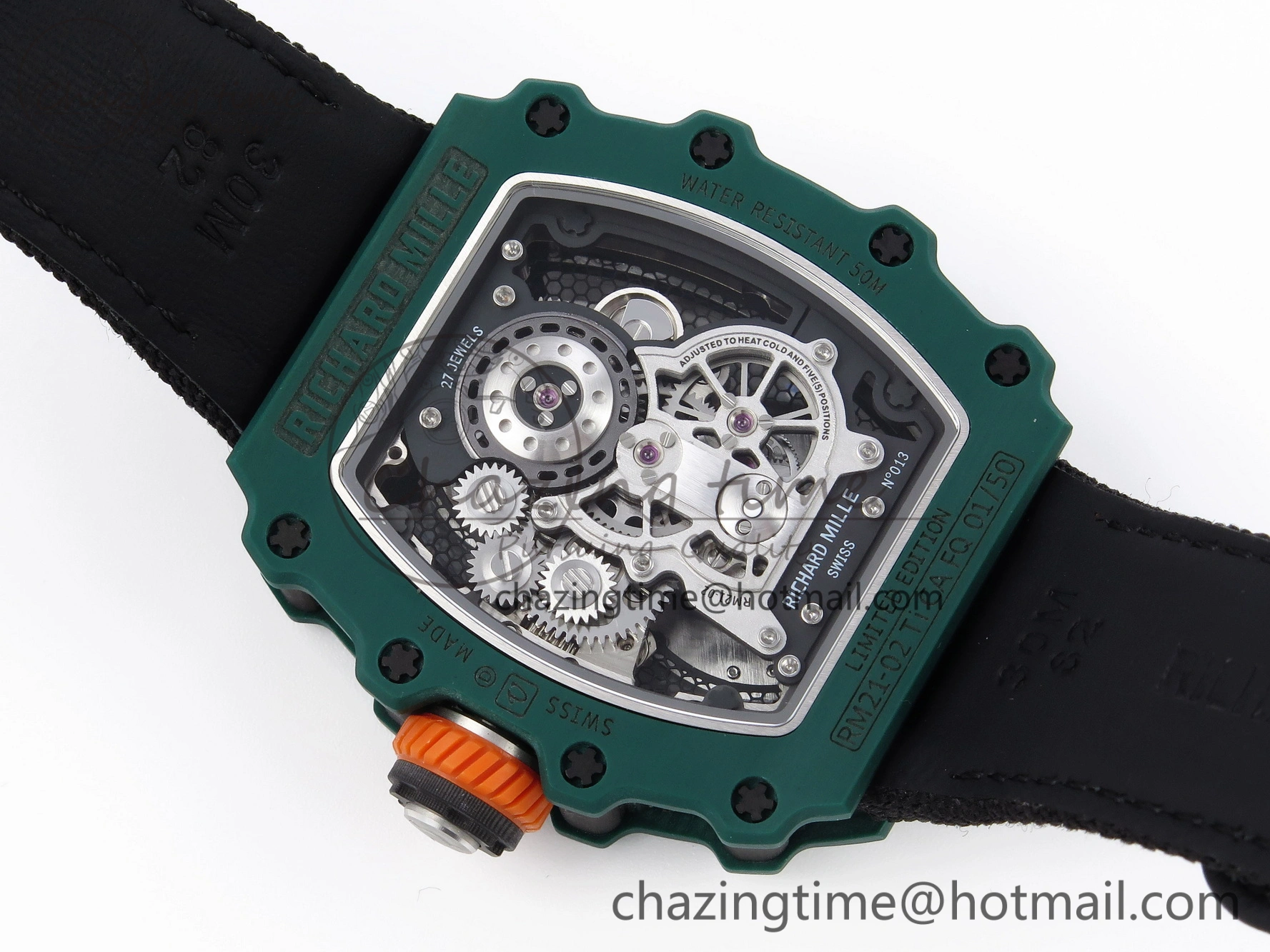RM21-02 Tourbillon NTPT RMF Best Edition Skeleton Dial on Black Nylon Strap ZipUp 9335