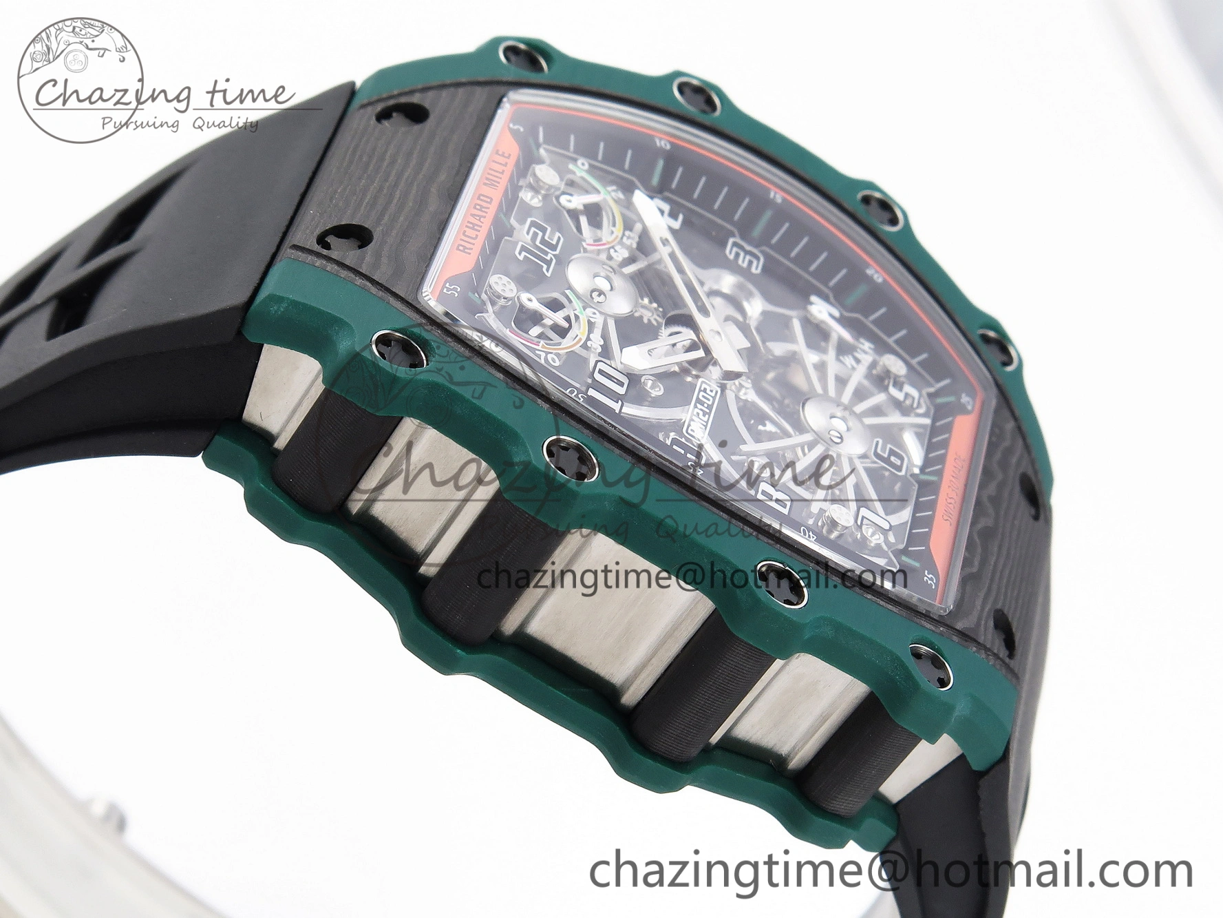 Sophisticated RM21-02 Tourbillon NTPT RMF Best Edition Skeleton Dial on Black Rubber Strap 9337