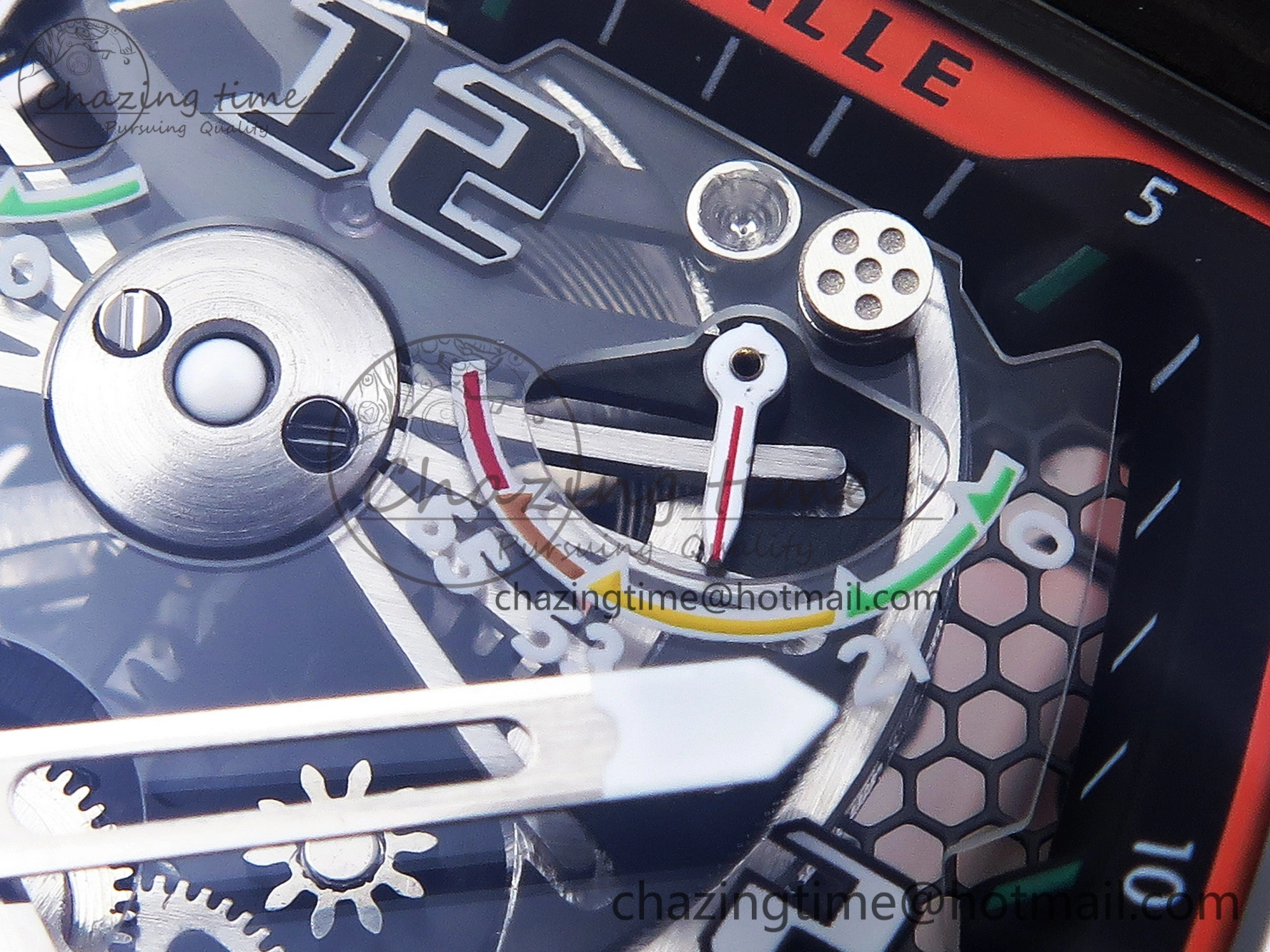 RM21-02 Tourbillon NTPT RMF Best Edition Skeleton Dial on Orange Nylon Strap Durable 9336
