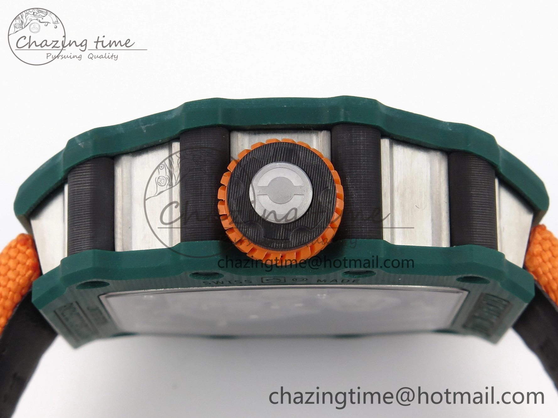 RM21-02 Tourbillon NTPT RMF Best Edition Skeleton Dial on Orange Nylon Strap Durable 9336
