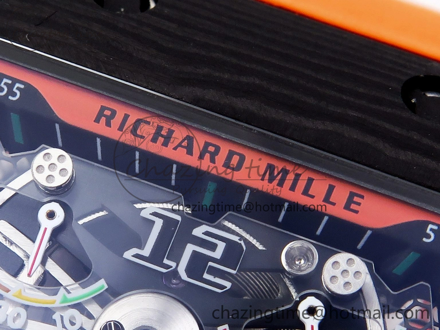 TechFriendly RM21-02 Tourbillon NTPT RMF Best Edition Skeleton Dial on Orange Rubber Strap 9339