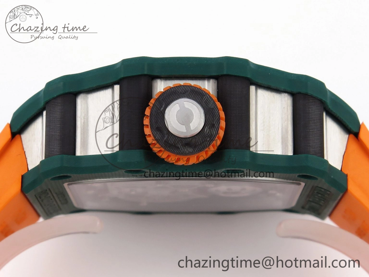 TechFriendly RM21-02 Tourbillon NTPT RMF Best Edition Skeleton Dial on Orange Rubber Strap 9339