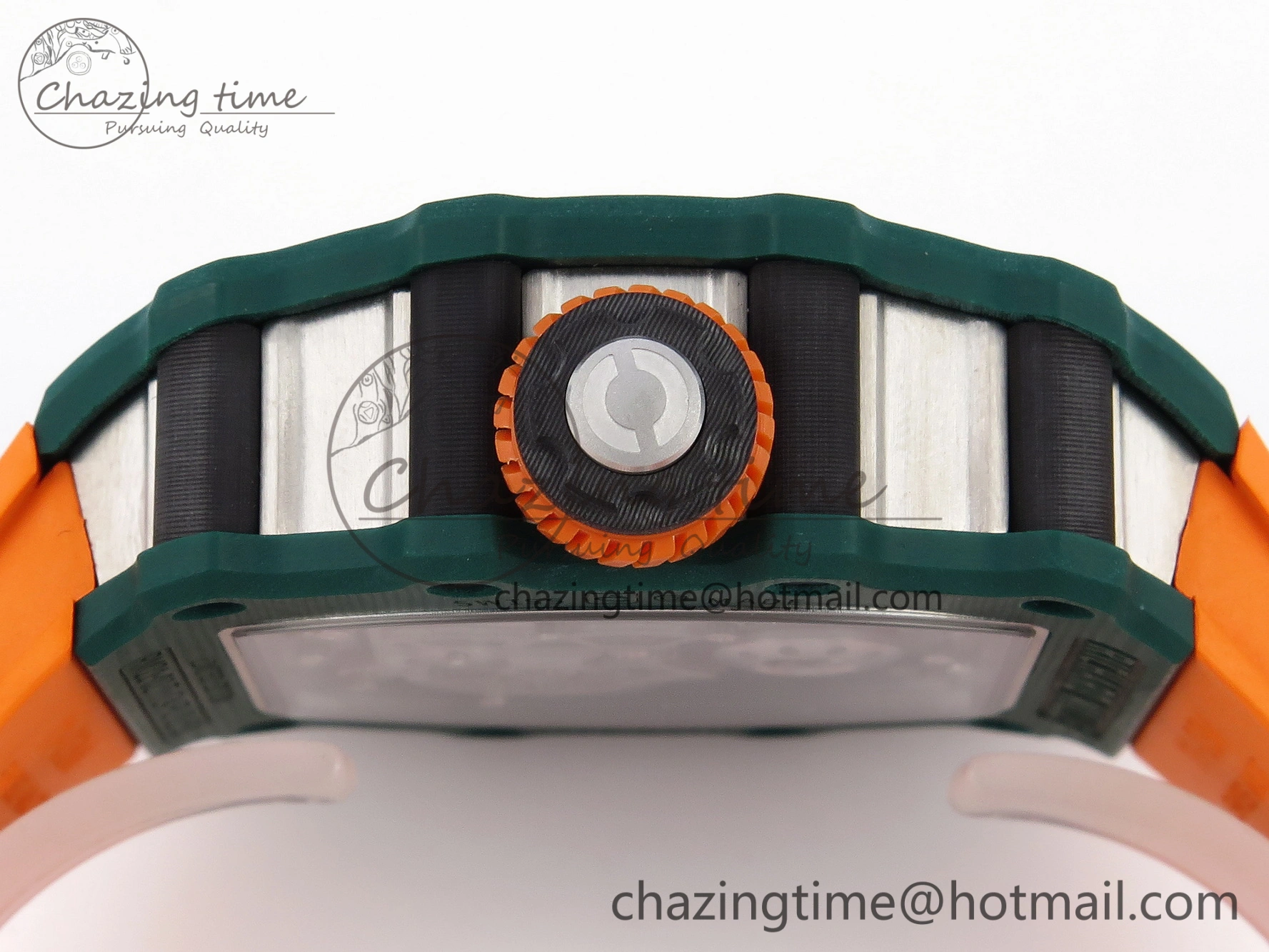 TechFriendly RM21-02 Tourbillon NTPT RMF Best Edition Skeleton Dial on Orange Rubber Strap 9339