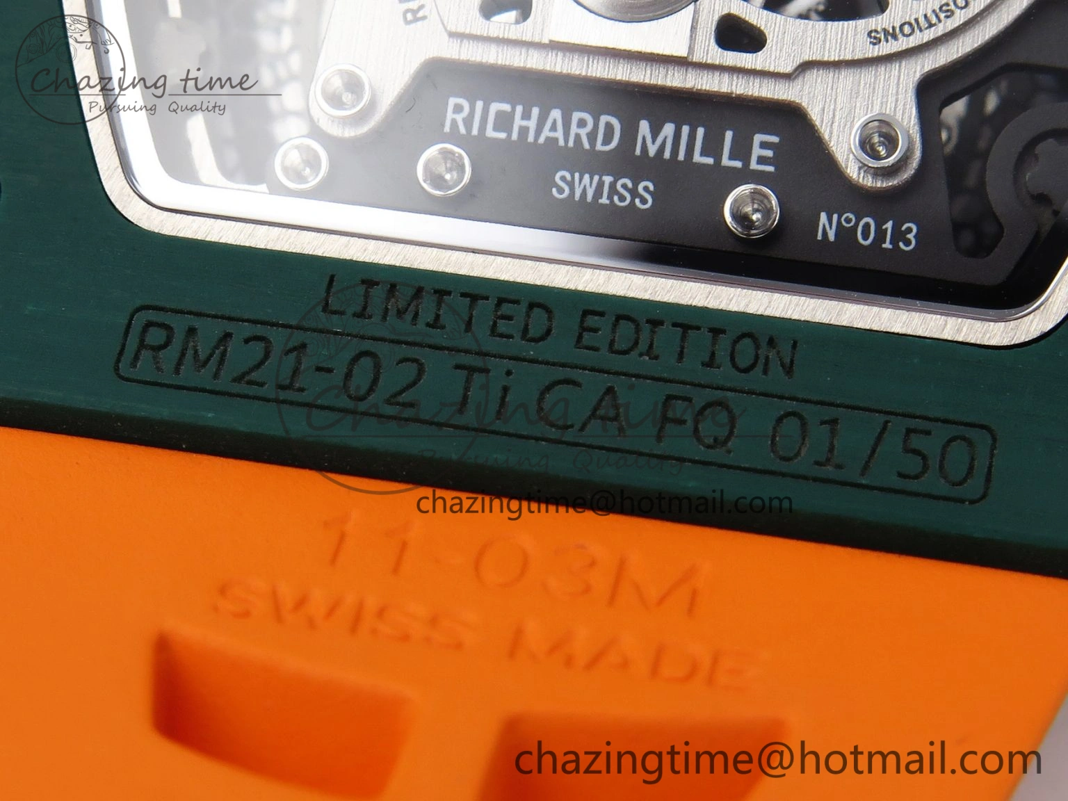 TechFriendly RM21-02 Tourbillon NTPT RMF Best Edition Skeleton Dial on Orange Rubber Strap 9339