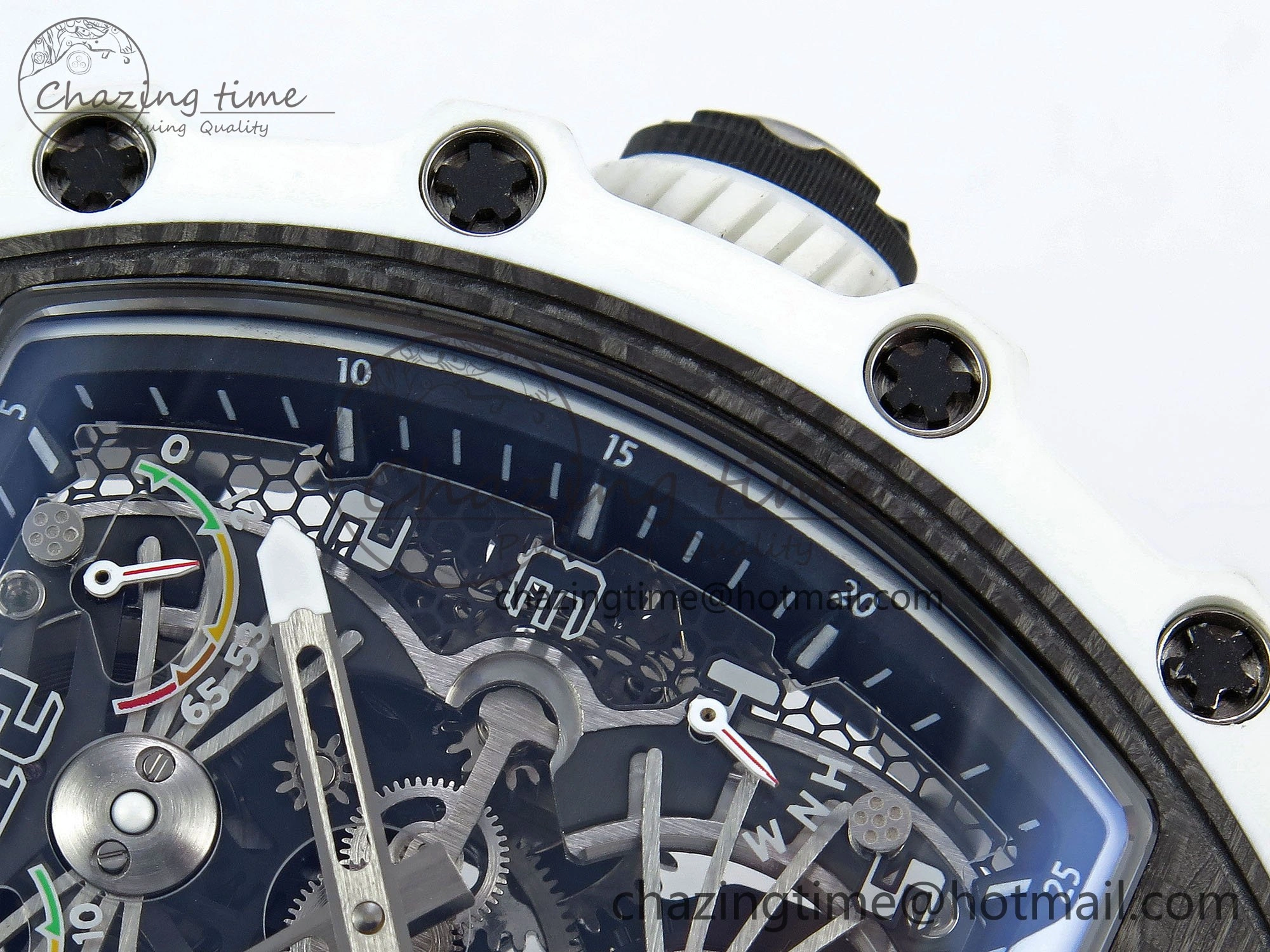 RM21-02 Tourbillon White Quartz Fiber Black Carbon RMF Best Edition on Black Rubber Strap SunProtective 9293