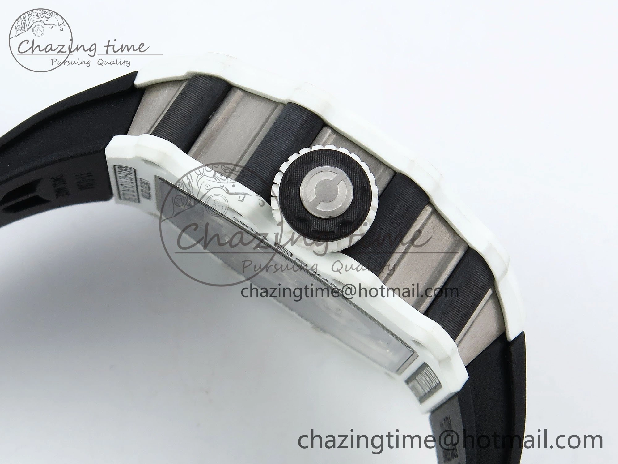 RM21-02 Tourbillon White Quartz Fiber Black Carbon RMF Best Edition on Black Rubber Strap SunProtective 9293