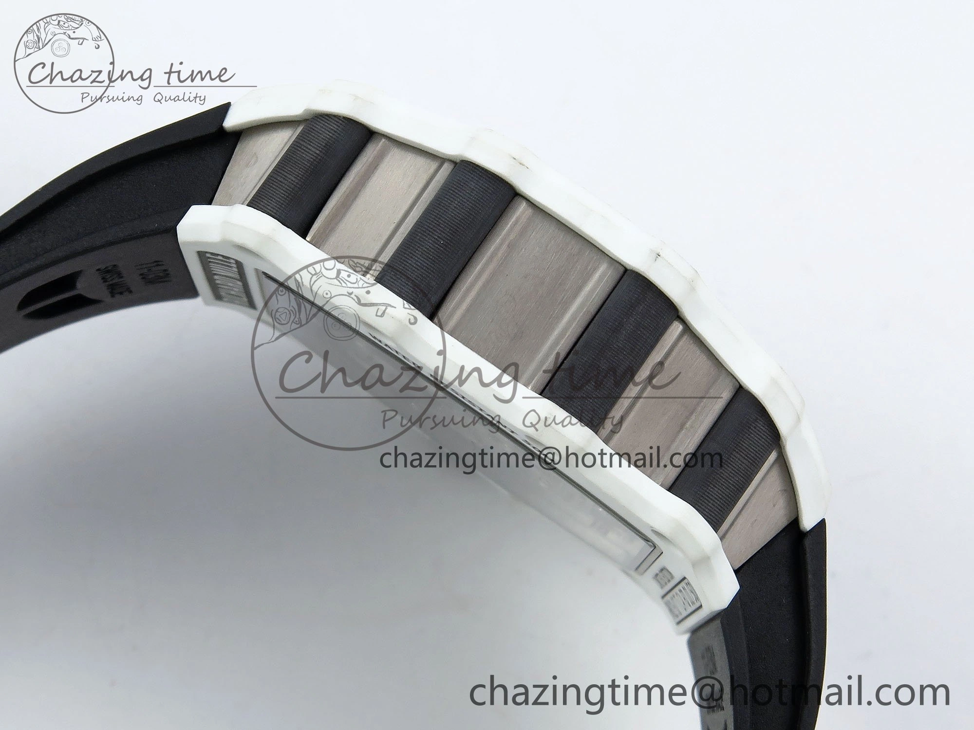 RM21-02 Tourbillon White Quartz Fiber Black Carbon RMF Best Edition on Black Rubber Strap SunProtective 9293
