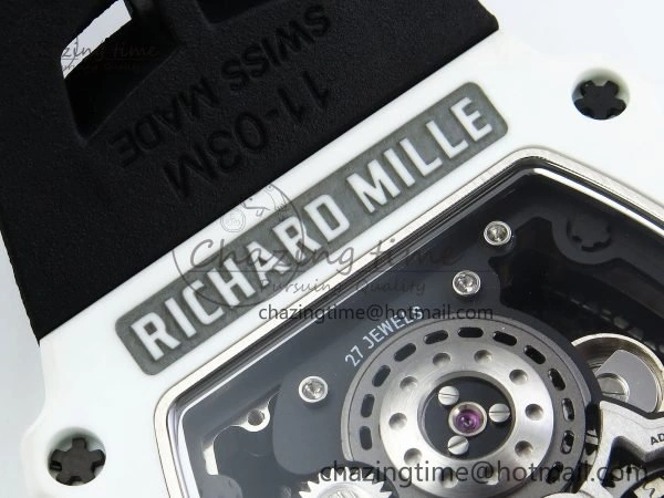 RM21-02 Tourbillon White Quartz Fiber Black Carbon RMF Best Edition on Black Rubber Strap SunProtective 9293