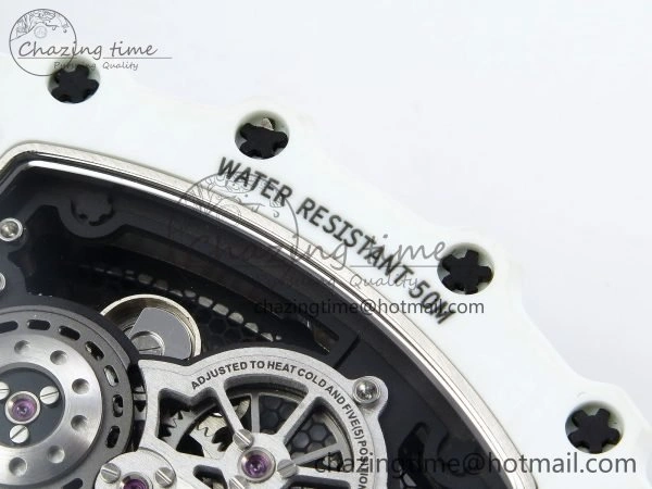 RM21-02 Tourbillon White Quartz Fiber Black Carbon RMF Best Edition on Black Rubber Strap SunProtective 9293