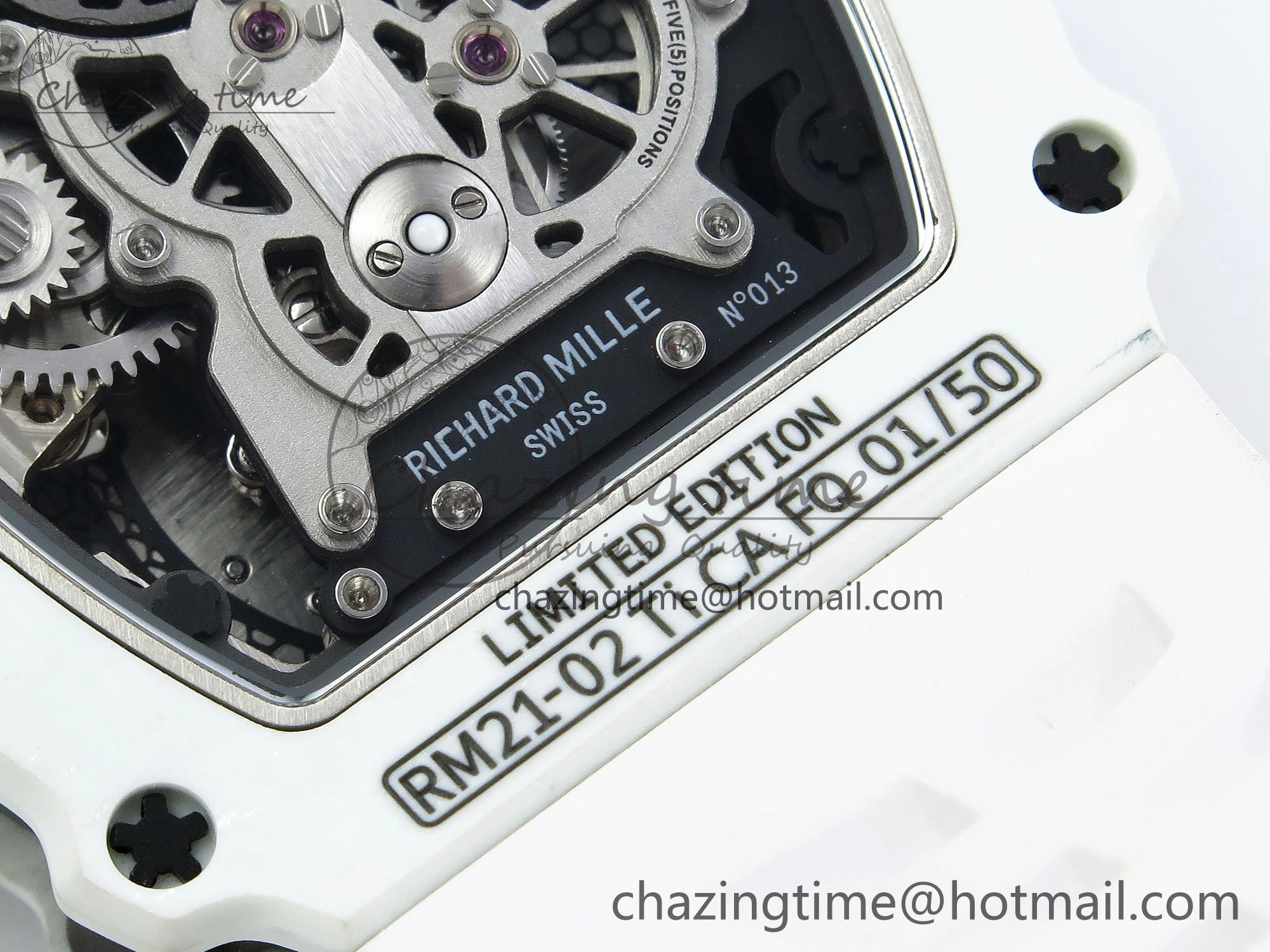 RM21-02 Tourbillon White Quartz Fiber Black Carbon RMF Best Edition on White Rubber Strap Bright 9292