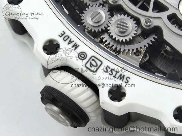 RM21-02 Tourbillon White Quartz Fiber Black Carbon RMF Best Edition on White Rubber Strap Bright 9292