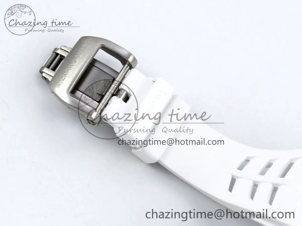 RM21-02 Tourbillon White Quartz Fiber Black Carbon RMF Best Edition on White Rubber Strap Bright 9292