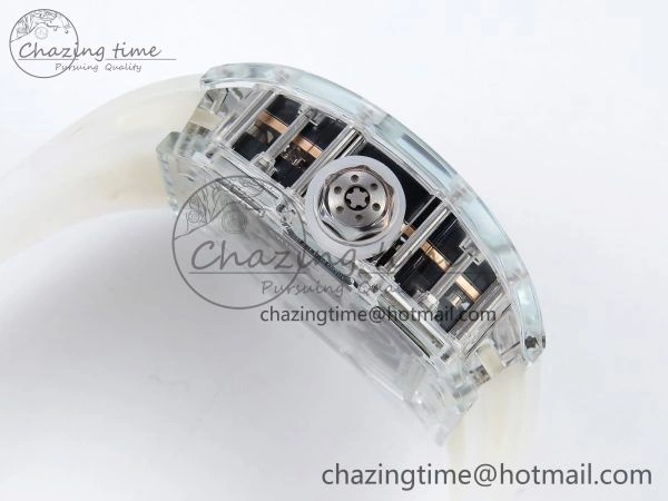 Affordable RM51 Transparent Tourbillon RMF Best Edition RG Tiger Dragon Dial on Transparent Rubber Strap 9287
