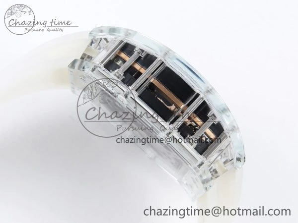 RM51 Transparent Tourbillon RMF Best Edition RG Tiger Dragon Dial on Transparent Rubber Strap UrbanStyle 9300