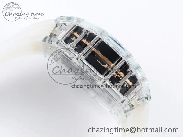 Affordable RM51 Transparent Tourbillon RMF Best Edition RG Tiger Dragon Dial on Transparent Rubber Strap 9287