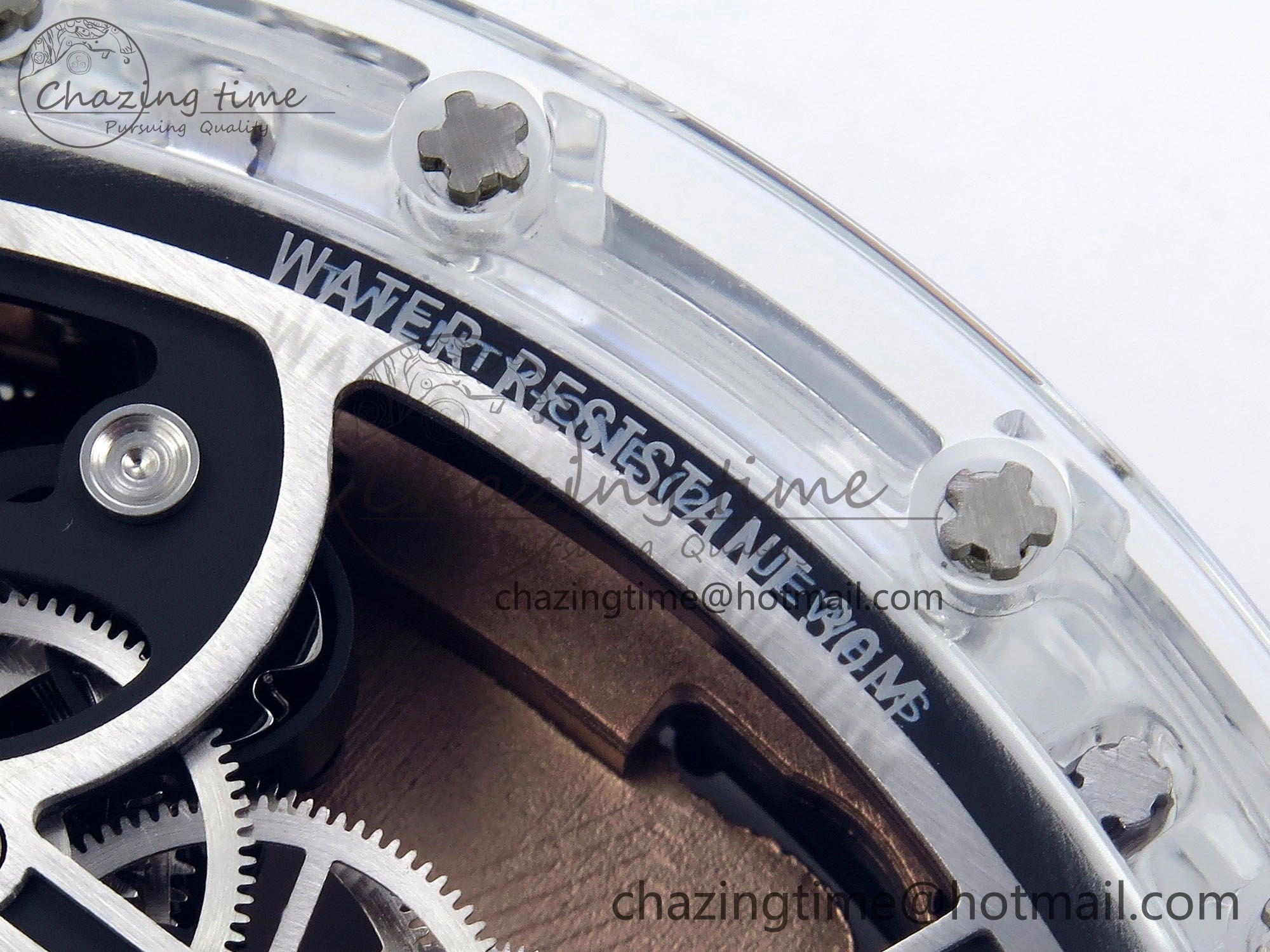 Affordable RM51 Transparent Tourbillon RMF Best Edition RG Tiger Dragon Dial on Transparent Rubber Strap 9287