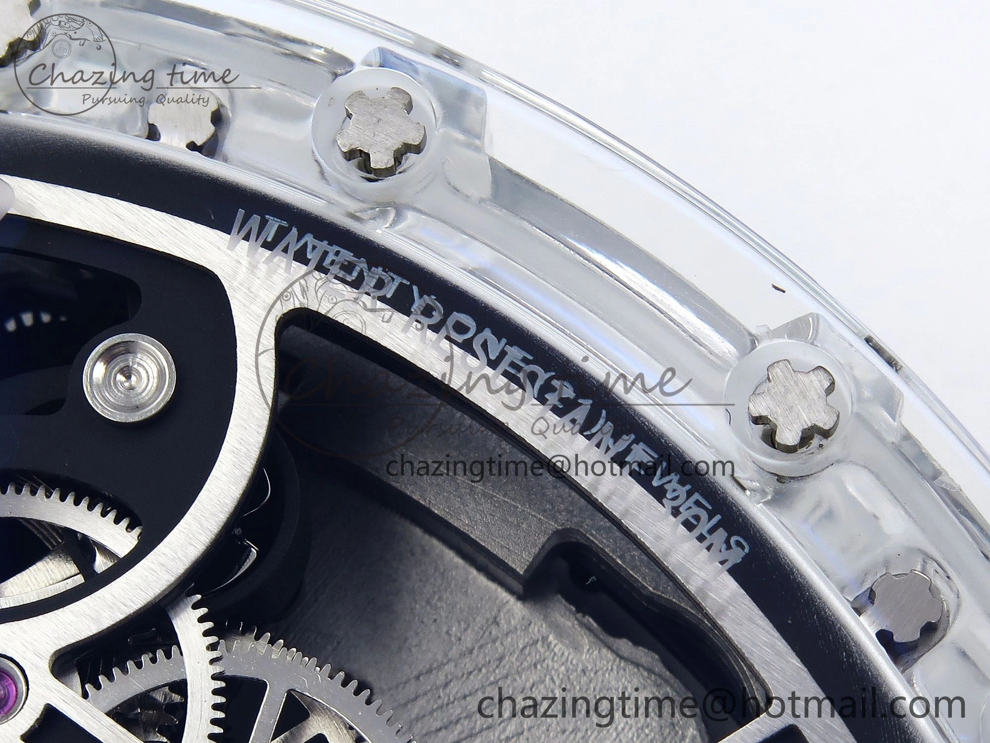 Reliable RM51 Transparent Tourbillon RMF Best Edition RG Tiger Dragon Dial on White Rubber Strap 9288
