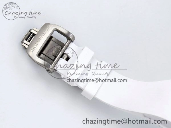 RM51 Transparent Tourbillon RMF Best Edition RG Tiger Dragon Dial on White Rubber Strap SportInspired 9301