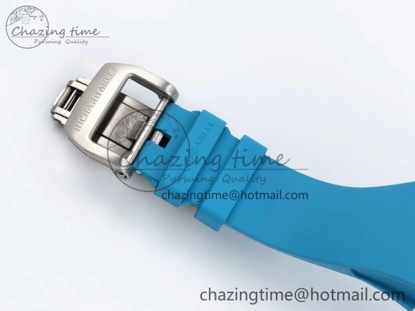 RM51 Transparent Tourbillon RMF Best Edition Tiger Dragon Dial on Blue Rubber Strap SmoothTexture 9289