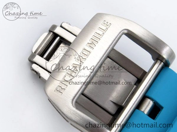 RM51 Transparent Tourbillon RMF Best Edition Tiger Dragon Dial on Blue Rubber Strap SmoothTexture 9289