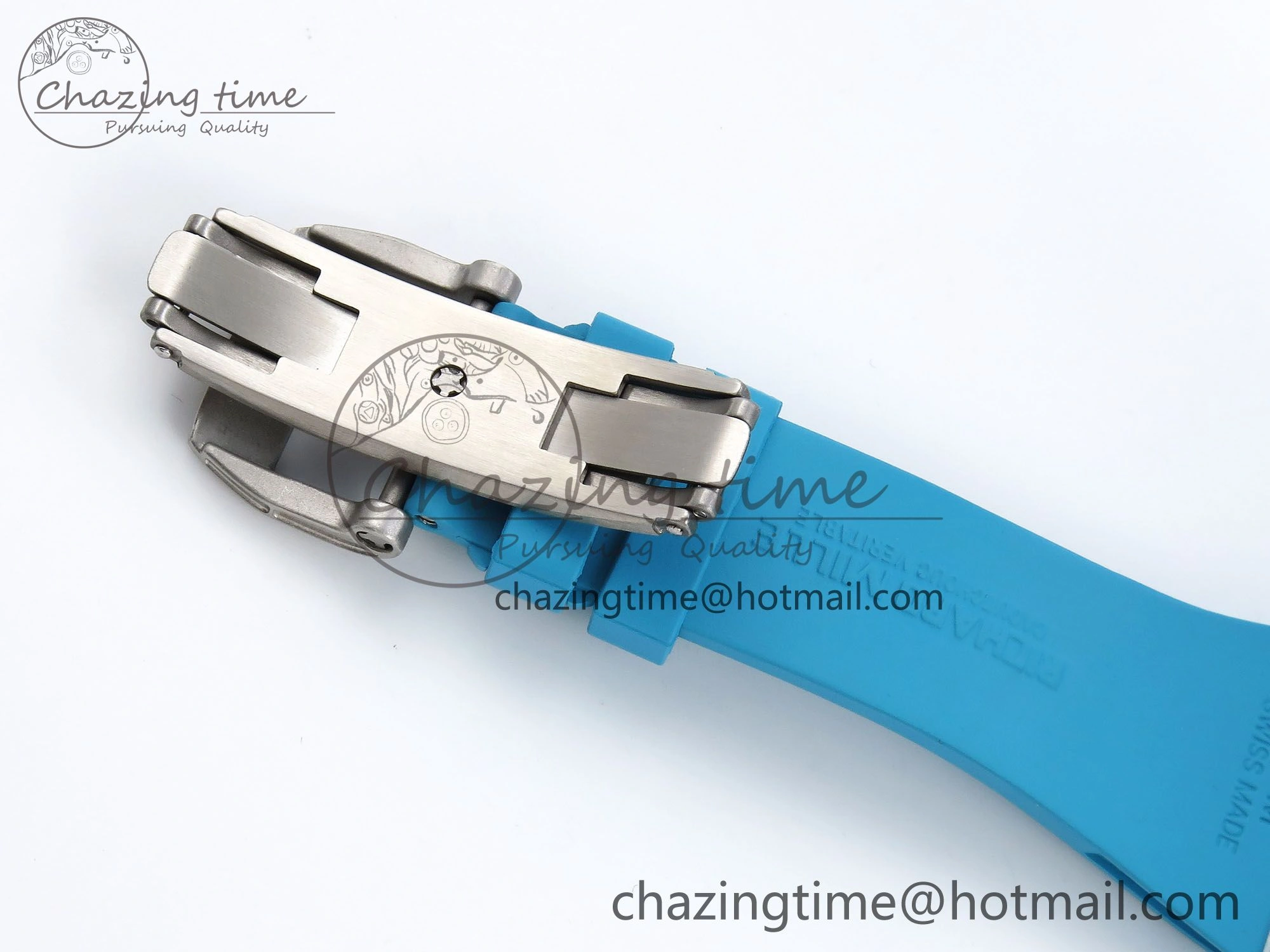 RM51 Transparent Tourbillon RMF Best Edition Tiger Dragon Dial on Blue Rubber Strap SmoothTexture 9289