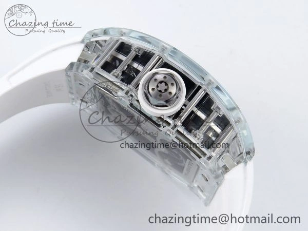 Classic RM51 Transparent Tourbillon RMF Best Edition Tiger Dragon Dial on White Rubber Strap 9286