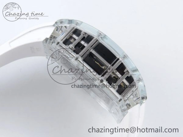 Classic RM51 Transparent Tourbillon RMF Best Edition Tiger Dragon Dial on White Rubber Strap 9286