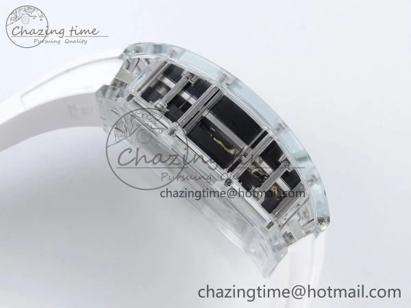 RM51 Transparent Tourbillon RMF Best Edition Tiger Dragon Dial on White Rubber Strap TravelReady 9302