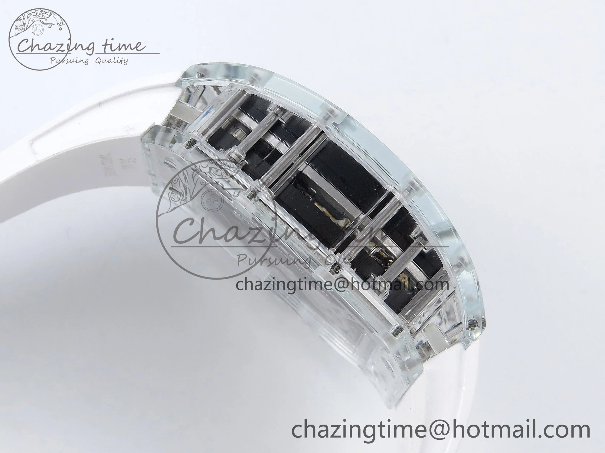 RM51 Transparent Tourbillon RMF Best Edition Tiger Dragon Dial on White Rubber Strap TravelReady 9302