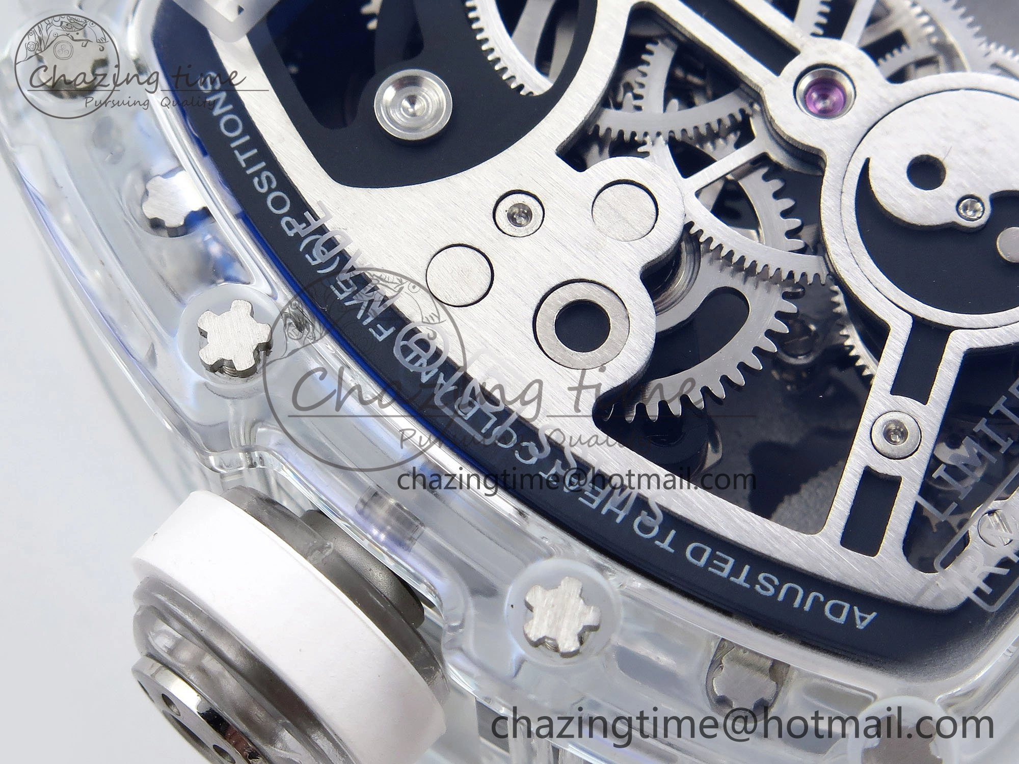 RM51 Transparent Tourbillon RMF Best Edition Tiger Dragon Dial on White Rubber Strap TravelReady 9302