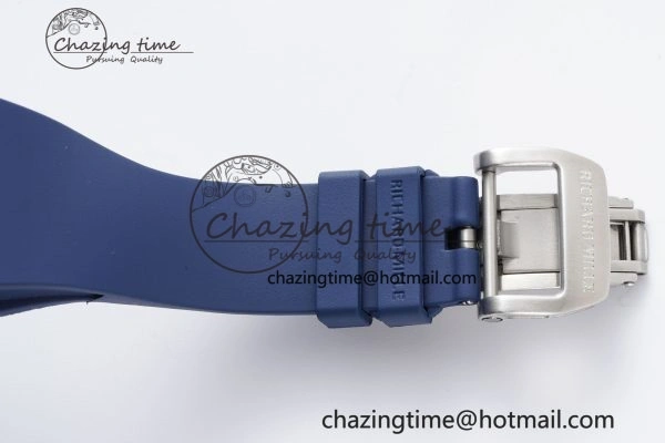 RM53-02 Blue Transparent Tourbillon RMF Best Edition Skeleton Dial on Blue Rubber Strap OnTrend 9343