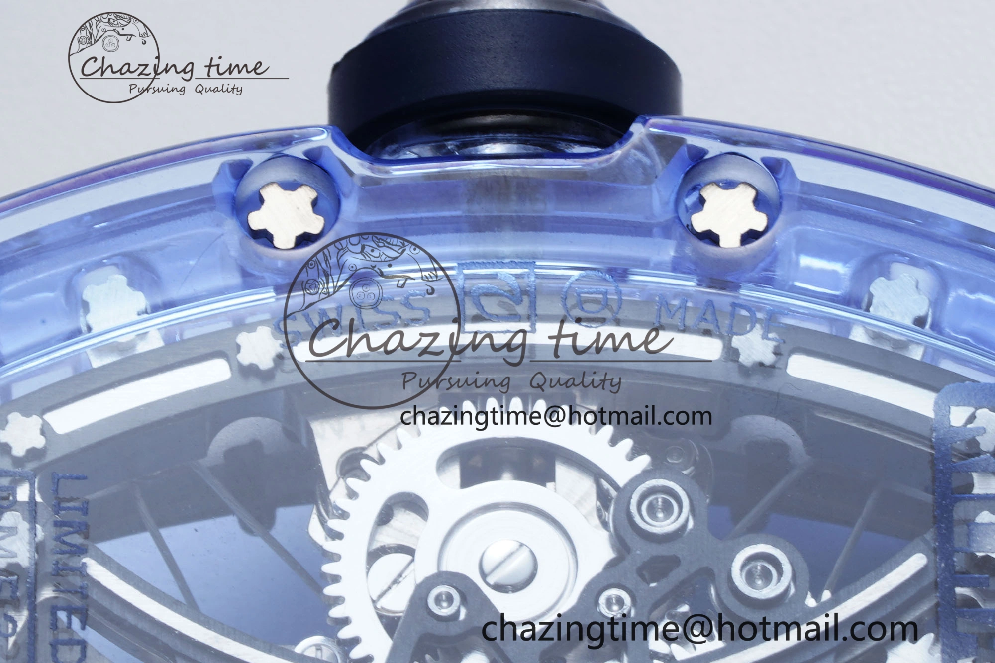 RM53-02 Blue Transparent Tourbillon RMF Best Edition Skeleton Dial on Blue Rubber Strap OnTrend 9343