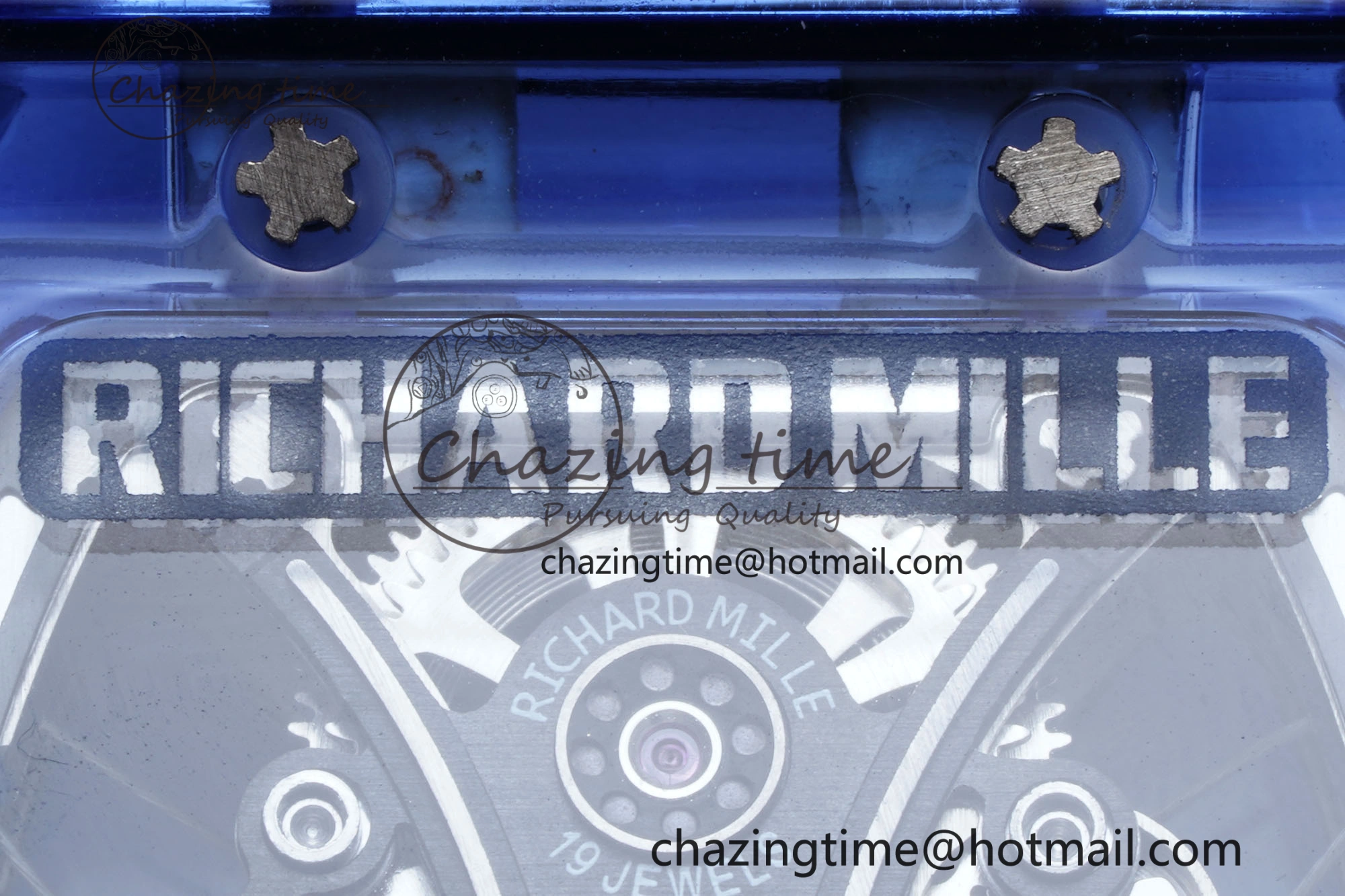 RM53-02 Blue Transparent Tourbillon RMF Best Edition Skeleton Dial on Blue Rubber Strap OnTrend 9343