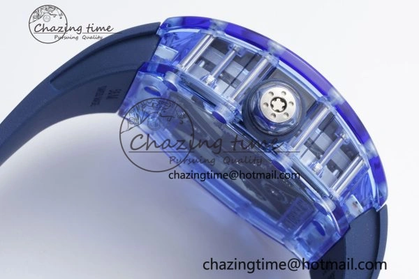 RM53-02 Blue Transparent Tourbillon RMF Best Edition Skeleton Dial on Blue Rubber Strap OnTrend 9343