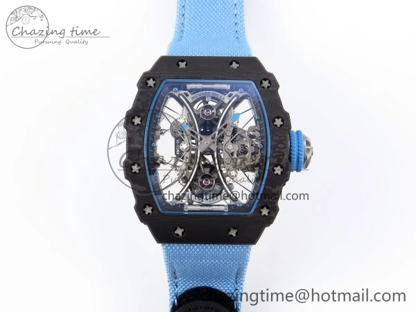 RM53-02 TOURBILLON CARBON RMF BEST EDITION SKELETON DIAL ON BLUE NYLON STRAP Comfortable 9312
