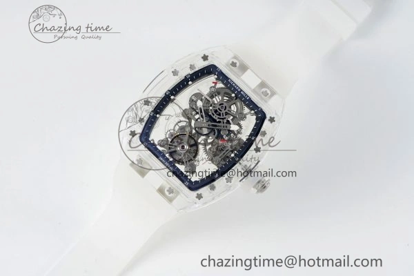 RM56-01 Transparent Tourbillon RMF Best Edition Skeleton Dial Black Inner Bezel on Transparent Rubber Strap Seasonal 9376