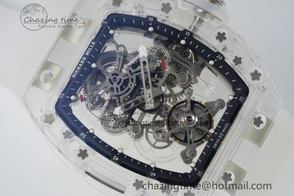 RM56-01 Transparent Tourbillon RMF Best Edition Skeleton Dial Black Inner Bezel on Transparent Rubber Strap Seasonal 9376