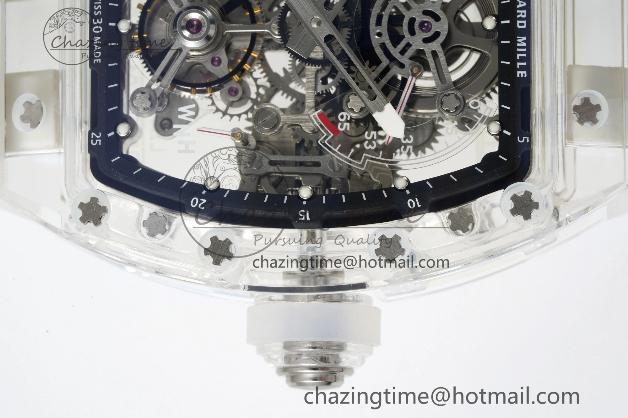 RM56-01 Transparent Tourbillon RMF Best Edition Skeleton Dial Black Inner Bezel on Transparent Rubber Strap Seasonal 9376