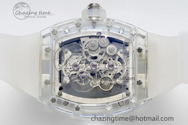 RM56-01 Transparent Tourbillon RMF Best Edition Skeleton Dial Black Inner Bezel on Transparent Rubber Strap Seasonal 9376