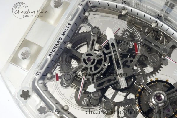 Sustainable RM56-01 Transparent Tourbillon RMF Best Edition Skeleton Dial on Transparent Rubber Strap 9375