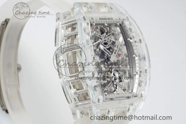 Sustainable RM56-01 Transparent Tourbillon RMF Best Edition Skeleton Dial on Transparent Rubber Strap 9375